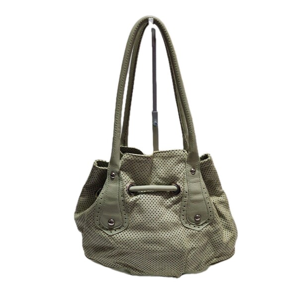 Innue Leather Hobo Shoulder Handbag Light Green In Excellent Condition - Picture 2 of 10